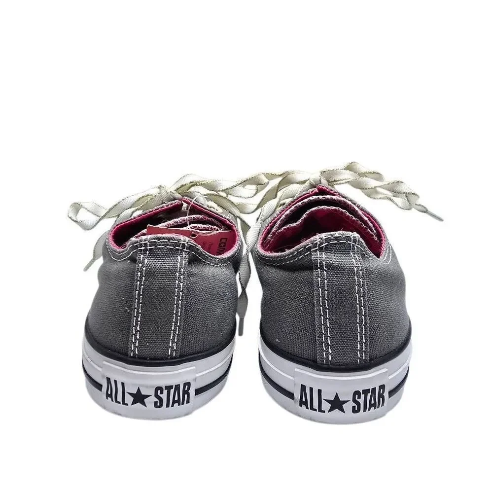 Converse Chuck Taylor All Star Low Double Tongue Sparkle Lace Gray White Pink Sn